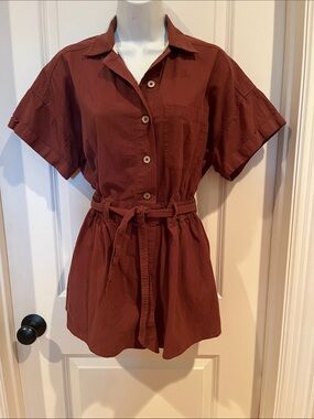 FREE PEOPLE NO PLANS SHORT SLEEVE ROMPER CRUISE VACATION SZ XS